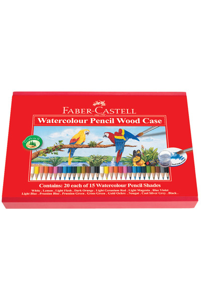 Faber-Castell Coloured Pencils - Classic Wood Case (20x15 Assorted Colours) - Box of 3