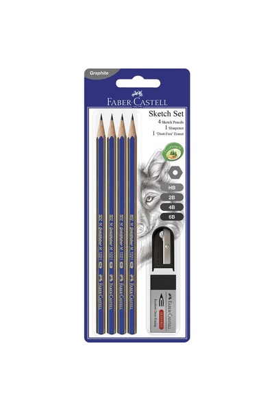 Faber-Castell Goldfaber Lead Pencil - Graphite: Sketch Set (6 Pieces)