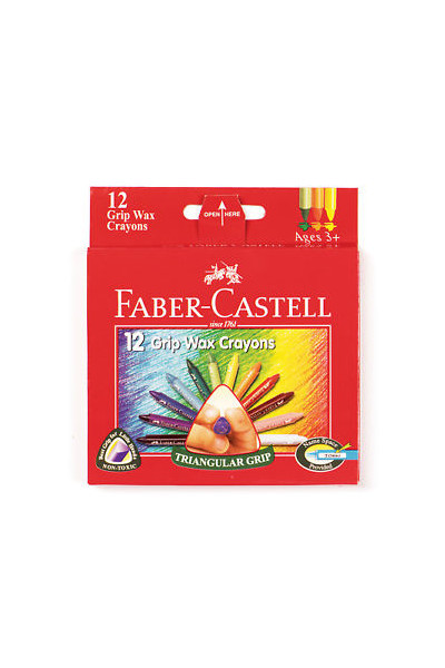 Faber-Castell Crayons - Wax Triangular Grip: Pack of 12
