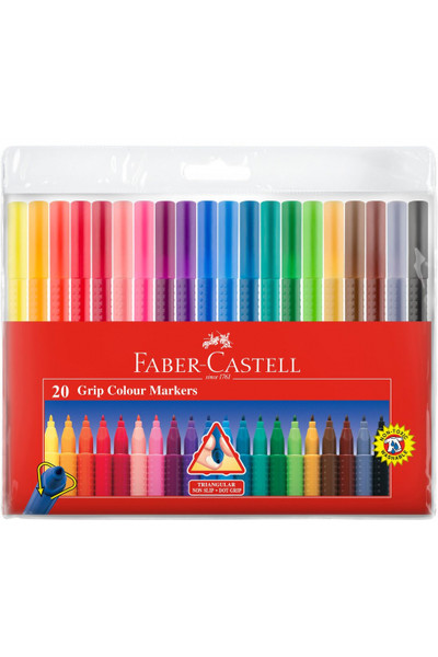 Faber-Castell Markers - Dot Grip Triangular (Pack of 20)