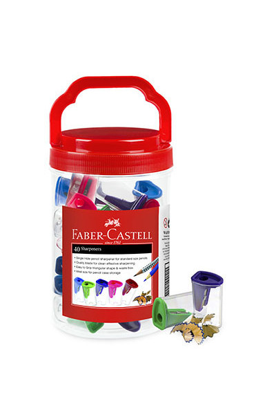 Faber-Castell Sharpener - Single Hole with Waste Box (Box of 40)