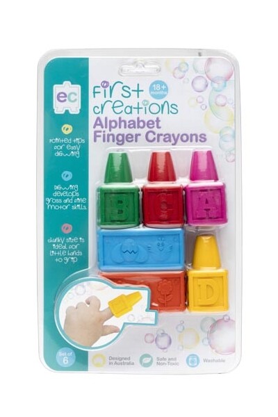 First Creations Easi-Grip Alphabet Finger Crayons - Set of 6
