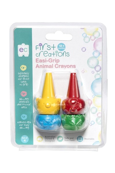 Easi-Grip Animal Crayons - Set of 4