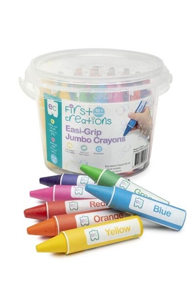 First Creations Easi-Grip Jumbo Crayons - Tub of 32