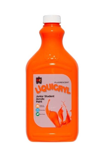 Liquicryl Fluorescent Junior Acrylic Paint 2L - Orange