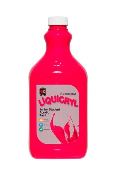 Liquicryl Fluorescent Junior Acrylic Paint 2L - Pink