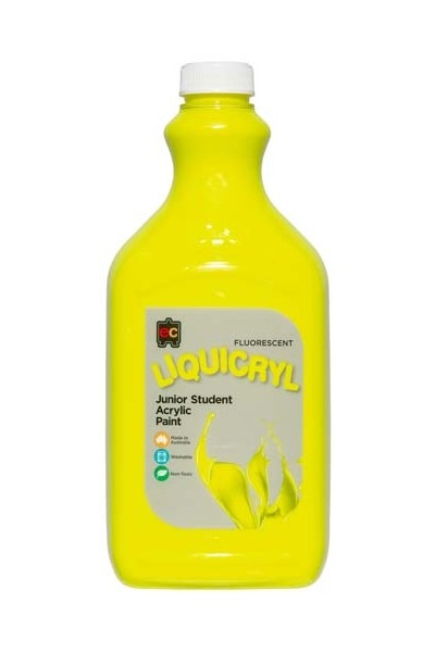Liquicryl Fluorescent Junior Acrylic Paint 2L - Yellow