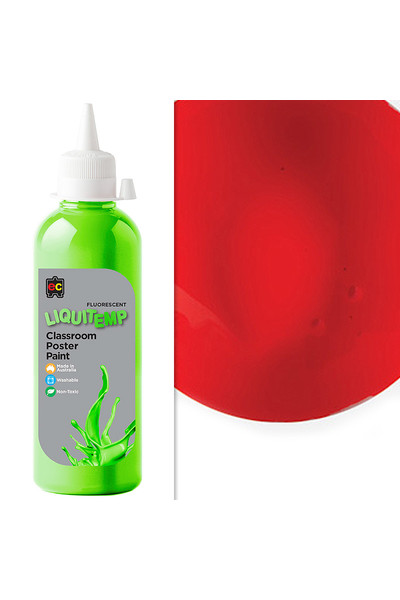 Liquitemp Fluorescent Poster Paint 500mL - Red