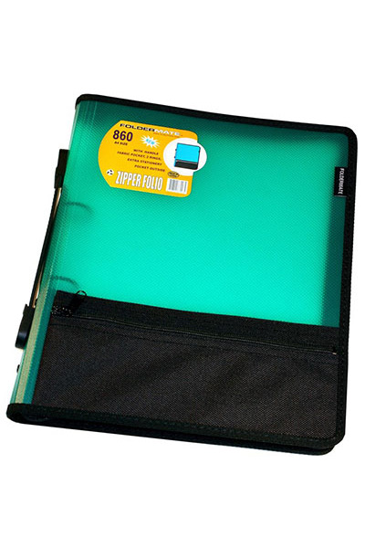 A4 Zipper Folio 860 - Green