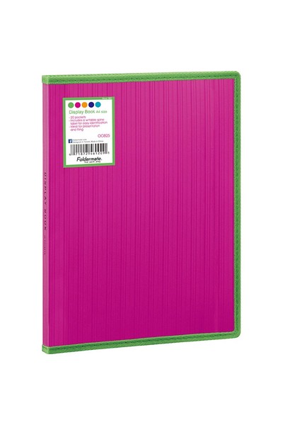 Foldermate Display Book (A4) - Barkode+ PP Fixed: Pink (20 Pocket)