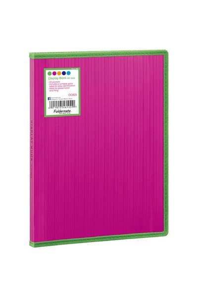 Foldermate Display Book (A4) - Barkode+ PP Fixed: Pink (20 Pocket)