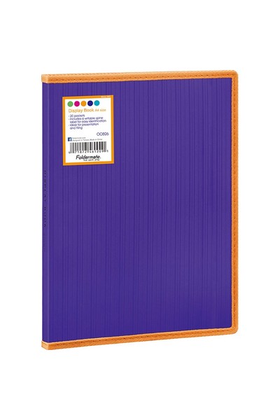 Foldermate Display Book (A4) - Barkode+ PP Fixed: Violet (20 Pocket)