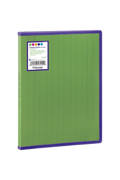 Foldermate Display Book (A4) - Barkode+ PP Fixed: Green 20 Pocket