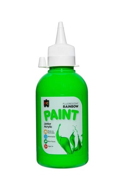 Fluorescent Rainbow Paint Junior Acrylic Paint 250mL - Green
