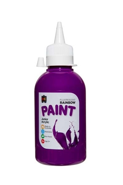 Fluorescent Rainbow Paint Junior Acrylic Paint 250mL - Purple