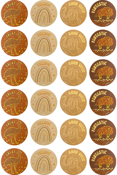 Country Connections - (Holographic) Gold Foil Merit Stickers (Pack of 72)