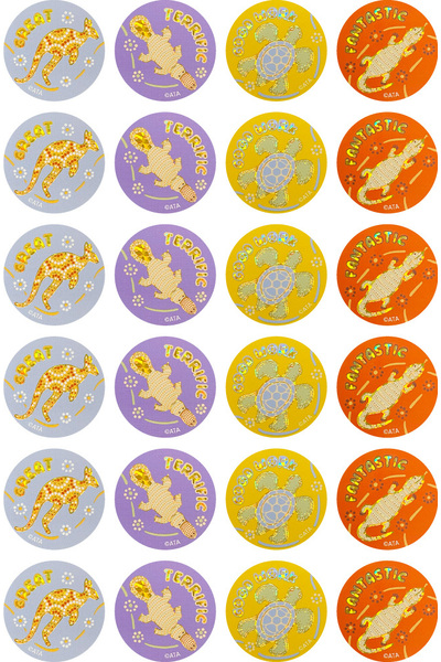 Rainbow Dreaming - (Holographic) Gold Foil Merit Stickers (Pack of 72)
