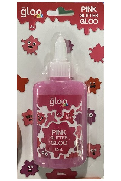 Gloo - Glitter Glue: Fluoro Pink (80ml)