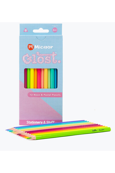 Micador Glost Neon & Pastel Pencils (Pack of 12)