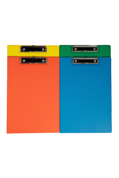 GNS Clipfolder - A4 W/Pocket Bright Assorted (Pack of 4)