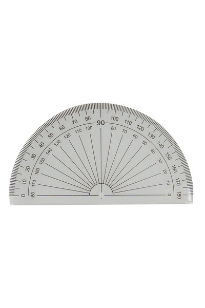 GNS Protractor - 10cm 180 Degree: Clear (Box of 50)