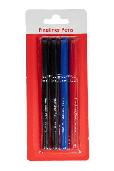 GNS Pen Basic - Fineliner 0.4mm: Assorted (Pack of 4)