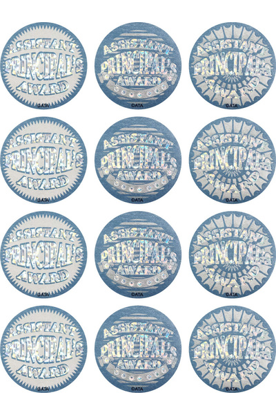 Assistant Principal's Silver Foil Award Stickers - Pack of 72