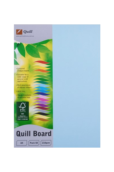 Quill Board 210gsm (A4) - Pack of 50: Powder Blue