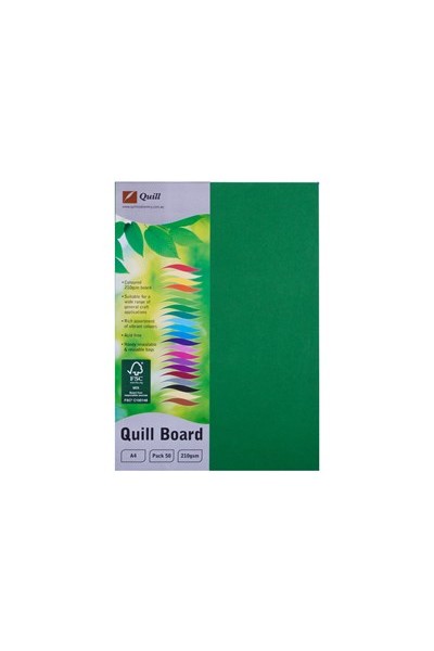 Quill Board 210gsm (A4) - Pack of 50: Emerald