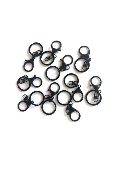 Lobster Key Tags - Black (Pack of 10)