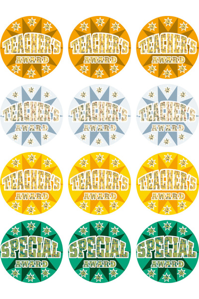 Teacher's Award 40mm Holographic Laser Stickers