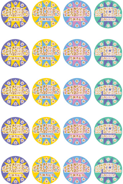 Teacher's Award Holographic Laser Stickers