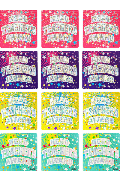Head Teacher's Award Holographic Laser Stickers - Large 40mm: Pack of 48