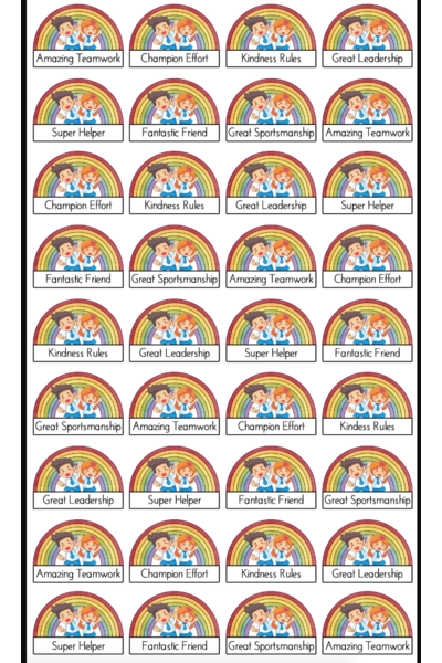Rainbow Celebration Reward Stickers
