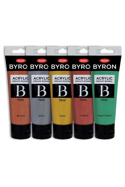 Jasart Byron - Acrylic Paint (75ml) Metallic: Set of 5