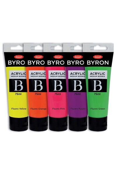 Jasart Byron - Acrylic Paint (75ml) Fluoro: Set of 5