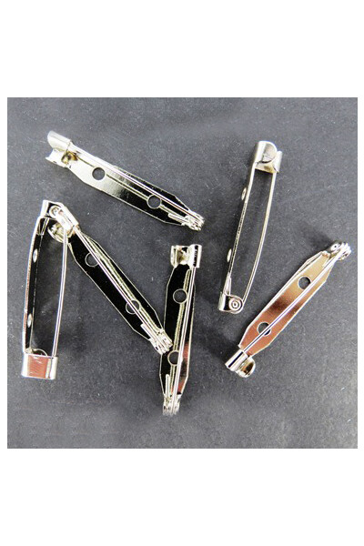 Brooch Back - Silver: 30mm (Pack of 6)