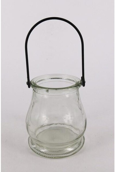 Glass Lantern w/Wire Handle - Pack of 6 