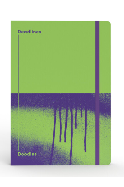 Jumble & Co Notebook - A5 Ruled & Dot Grid Recycled - Deadlines & Doodles (Green)