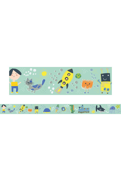 Kid-Drawn Doodles - Large Borders (Boy): Pack of 12