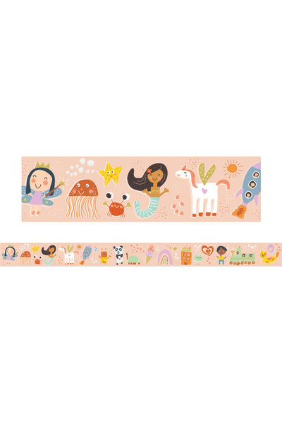 Kid-Drawn Doodles - Large Borders (Girl): Pack of 12