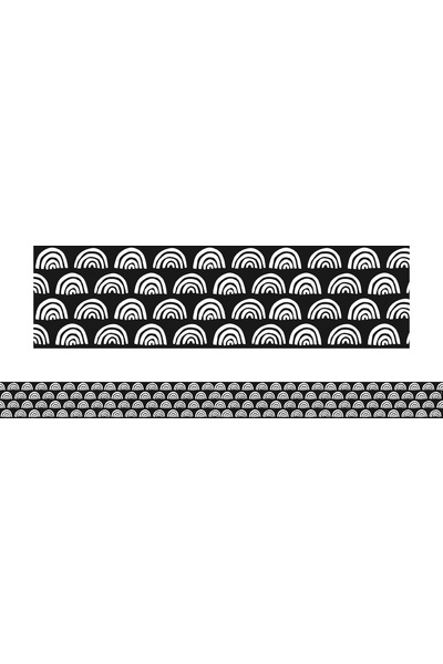 Black & White Mini Rainbows - Large Border (Pack of 12)