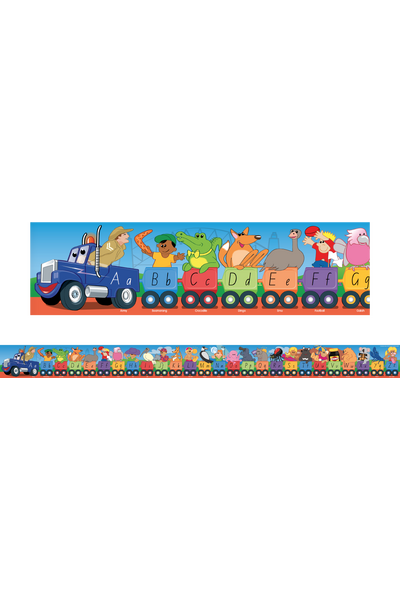 Aussie Alphabet Road Train (NSW Foundation Font) Large Self Adhesive Repositional Border