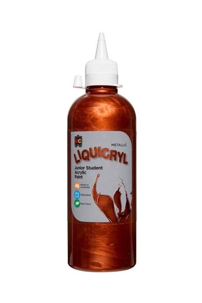 Liquicryl Metallic Junior Acrylic Paint 500mL - Copper