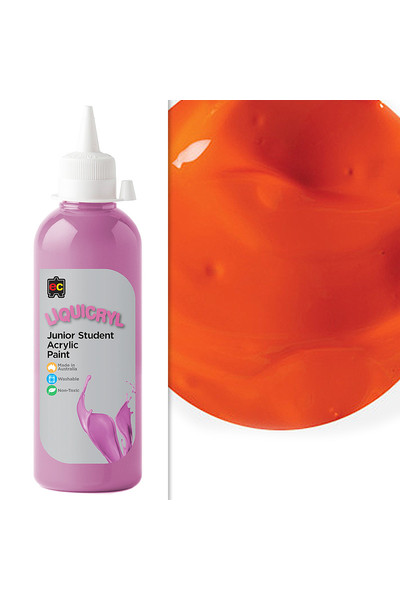 Liquicryl Junior Acrylic Paint 500mL - Orange