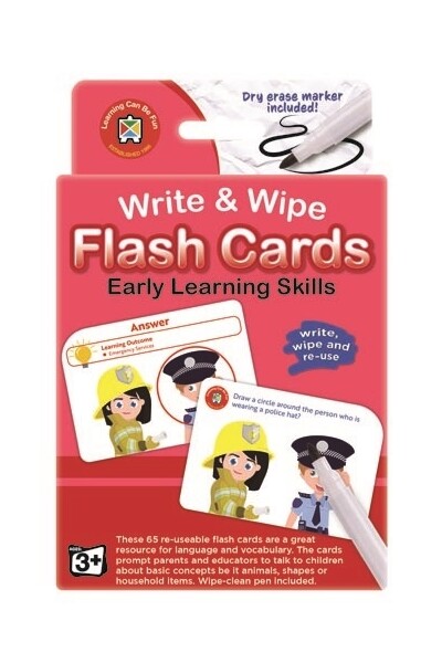 Write & Wipe Flash Cards - Early Learning skills 2-3 yr olds