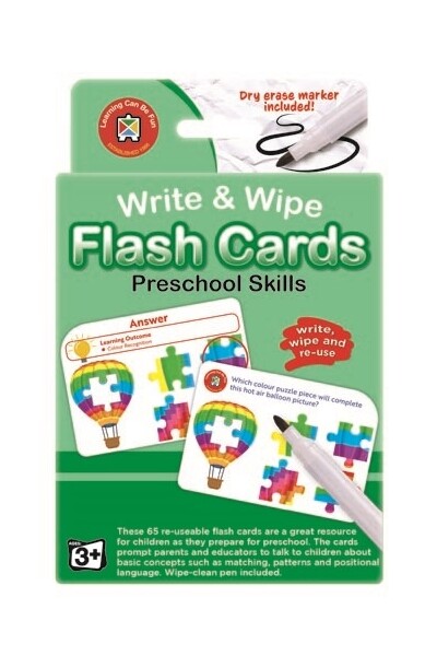 Write & Wipe Flash Cards - Preschool Skills 3-4 yr olds
