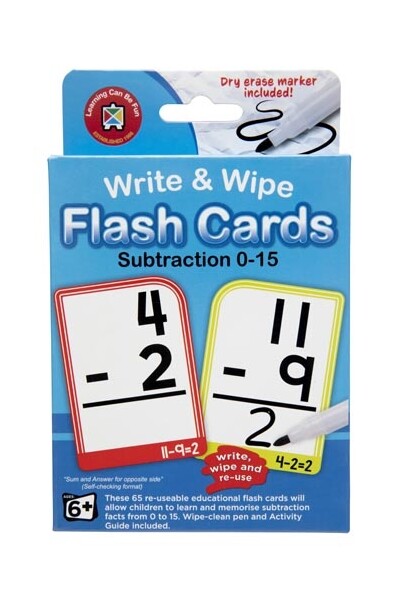 Write & Wipe Flash Cards - Subtraction