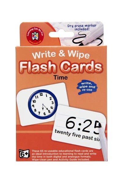 Write & Wipe Flash Cards - Time