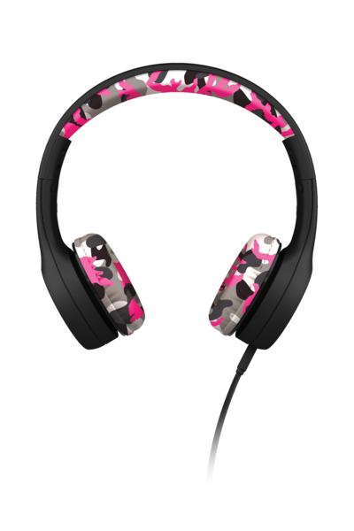 Connect+ Style Children's Wired Headphones - Pink Camo